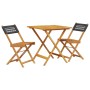 3-teiliges Bistro-Set aus PE-Rattan und massivem Schwarzholz von , Gartensets - Ref: Foro24-3281862, Preis: 157,03 €, Rabatt: %