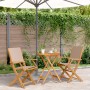 3-teiliges Bistro-Set aus Stoff und massivem Holz in Taupe-Farbe. von , Gartensets - Ref: Foro24-3281798, Preis: 172,46 €, Ra...