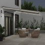 Retractable automatic awning with LED light anthracite white 450x350 cm by , Awnings - Ref: Foro24-3215799, Price: 686,70 €, ...