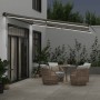 Manual retractable awning with LED light in anthracite and white 400x350cm. by , Awnings - Ref: Foro24-3215809, Price: 461,94...