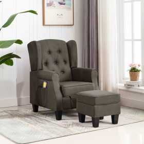 Massage chair with footrest in taupe gray fabric by vidaXL, Electric massage chairs - Ref: Foro24-320169, Price: 251,99 €, Di...