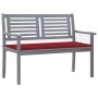 Garden bench 2 seats made of gray eucalyptus wood and cushion 120 cm by , garden benches - Ref: Foro24-3061032, Price: 179,33...