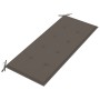 Banco Batavia madera maciza de teca con cojín gris taupe 120 cm de , Bancos de jardín - Ref: Foro24-3062162, Precio: 213,34 €...