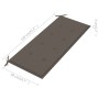 Banco Batavia madera maciza de teca con cojín gris taupe 120 cm de , Bancos de jardín - Ref: Foro24-3062162, Precio: 213,34 €...