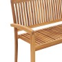 Stackable teak wood garden bench with cushion, 128.5 cm by , garden benches - Ref: Foro24-3063288, Price: 185,51 €, Discount: %