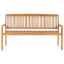 Stackable garden bench with solid teak wood cushion 159 cm by , garden benches - Ref: Foro24-3063319, Price: 249,96 €, Discou...