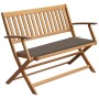 Solid acacia wood garden bench with cushion, 120 cm by , garden benches - Ref: Foro24-3064247, Price: 131,97 €, Discount: %