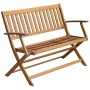 Solid acacia wood garden bench with cushion, 120 cm by , garden benches - Ref: Foro24-3064247, Price: 131,97 €, Discount: %