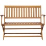 Solid acacia wood garden bench with cushion, 120 cm by , garden benches - Ref: Foro24-3064247, Price: 131,97 €, Discount: %