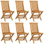 Garden chairs 6 units with beige cushions teak wood by , Garden chairs - Ref: Foro24-3065608, Price: 389,98 €, Discount: %