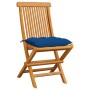 Garden chairs 6 units solid teak wood with blue cushions by , Garden chairs - Ref: Foro24-3065615, Price: 389,98 €, Discount: %