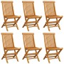 Garden chairs 6 units solid teak wood with blue cushions by , Garden chairs - Ref: Foro24-3065615, Price: 389,98 €, Discount: %