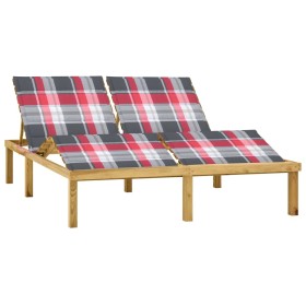 Double sun lounger and pine wood cushions treated with preservative. by , Loungers - Ref: Foro24-3065907, Price: 227,94 €, Di...