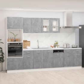 Kitchen furniture set, 7 pieces, engineered wood, gray concrete by , Kitchen cabinets - Ref: Foro24-3067627, Price: 608,99 €,...