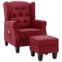 Sillón de masaje con reposapiés tela rojo tinto de vidaXL, Sillones de masaje eléctricos - Ref: Foro24-320164, Precio: 287,00...