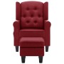 Sillón de masaje con reposapiés tela rojo tinto de vidaXL, Sillones de masaje eléctricos - Ref: Foro24-320164, Precio: 286,99...