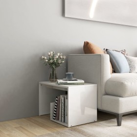 Side table made of glossy white plywood 59x36x38 cm by , Side tables - Ref: Foro24-806702, Price: 42,68 €, Discount: %