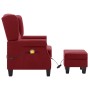 Sillón de masaje con reposapiés tela rojo tinto de vidaXL, Sillones de masaje eléctricos - Ref: Foro24-320164, Precio: 286,99...