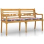 Batavia bank with red checkered pattern cushion teak wood 150 cm by , garden benches - Ref: Foro24-3100839, Price: 242,68 €, ...