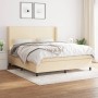 Cama box spring con colchón tela color crema 180x200 cm de , Camas y somieres - Ref: Foro24-3131294, Precio: 615,62 €, Descue...