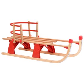 Folding snow sled with wooden backrest 119 cm by vidaXL, Sleighs - Ref: Foro24-92493, Price: 106,99 €, Discount: %