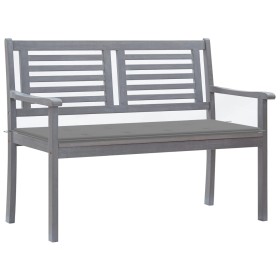 Banco de jardín 2 plazas madera eucalipto gris y cojín 120 cm de , Bancos de jardín - Ref: Foro24-3061024, Precio: 179,99 €, ...