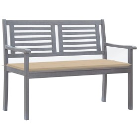 Banco de jardín 2 plazas madera eucalipto gris y cojín 120 cm de , Bancos de jardín - Ref: Foro24-3061026, Precio: 186,99 €, ...