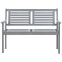 Garden bench 2 seats made of gray eucalyptus wood and cushion 120 cm by , garden benches - Ref: Foro24-3061030, Price: 182,90...