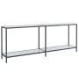 White tempered glass console table 200x35x75.5 cm by , Side tables - Ref: Foro24-331708, Price: 131,51 €, Discount: %