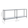 White tempered glass console table 200x35x75.5 cm by , Side tables - Ref: Foro24-331708, Price: 131,51 €, Discount: %