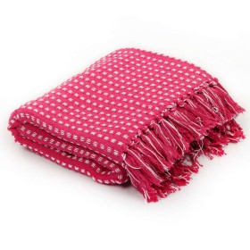 Pink cotton checkered blanket 220x250 cm by , Blankets - Ref: Foro24-245335, Price: 35,99 €, Discount: %