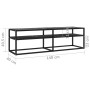 Mueble de TV vidrio templado color mármol negro 140x40x40,5 cm de , Muebles TV - Ref: Foro24-331717, Precio: 103,36 €, Descue...