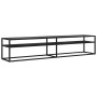 TV stand made of tempered glass in black marble color, 200x40x40.5 cm by , TV Furniture - Ref: Foro24-331729, Price: 133,60 €...