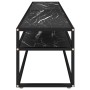 TV stand made of tempered glass in black marble color, 200x40x40.5 cm by , TV Furniture - Ref: Foro24-331729, Price: 133,60 €...