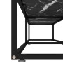 TV stand made of tempered glass in black marble color, 200x40x40.5 cm by , TV Furniture - Ref: Foro24-331729, Price: 133,60 €...