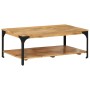 Coffee table with 2 heights, made of steel and mango wood, measuring 100x55x38 cm. by , Coffee table - Ref: Foro24-352019, Pr...