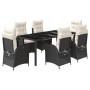 Set de comedor de jardín 7 pzas y cojines ratán sintético negro de , Conjuntos de jardín - Ref: Foro24-3213064, Precio: 941,7...