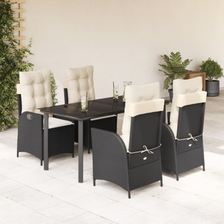 Set de muebles jardín 5 pzas con cojines ratán sintético negro de , Conjuntos de jardín - Ref: Foro24-3213168, Precio: 650,99...