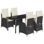 Set de muebles jardín 5 pzas con cojines ratán sintético negro de , Conjuntos de jardín - Ref: Foro24-3213168, Precio: 650,99...