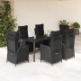 Set de comedor de jardín 7 pzas y cojines ratán sintético negro de , Conjuntos de jardín - Ref: Foro24-3213189, Precio: 894,2...