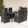 Set de comedor de jardín 7 pzas y cojines ratán sintético negro de , Conjuntos de jardín - Ref: Foro24-3213072, Precio: 926,4...