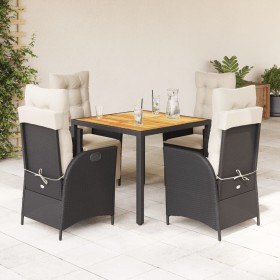 Set de muebles jardín 5 pzas con cojines ratán sintético negro de , Conjuntos de jardín - Ref: Foro24-3213087, Precio: 635,99...