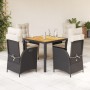 5-piece garden furniture set with black synthetic rattan cushions by , Garden sets - Ref: Foro24-3213087, Price: 635,87 €, Di...