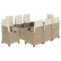 Set comedor de jardín 9 pzas con cojines ratán sintético beige de , Conjuntos de jardín - Ref: Foro24-3212927, Precio: 1,00 €...