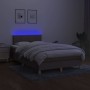 Boxspringbett mit Matratze und LED-Beleuchtung, grauer Stoff in Taupe, 120x190 cm. von , Betten und Lattenroste - Ref: Foro24...