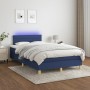 Cama box spring con colchón y luces LED tela azul 120x190 cm de , Camas y somieres - Ref: Foro24-3270101, Precio: 377,10 €, D...