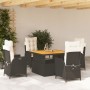 Set de muebles jardín 5 pzas con cojines ratán sintético negro de , Conjuntos de jardín - Ref: Foro24-3277437, Precio: 626,30...