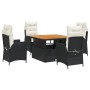 Set de muebles jardín 5 pzas con cojines ratán sintético negro de , Conjuntos de jardín - Ref: Foro24-3277437, Precio: 626,30...