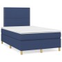 Cama box spring con colchón y luces LED tela azul 120x190 cm de , Camas y somieres - Ref: Foro24-3270245, Precio: 415,48 €, D...