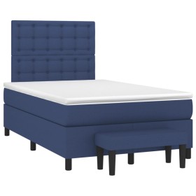 Box spring bed with blue fabric mattress 120x190 cm by , Beds and slatted bases - Ref: Foro24-3270389, Price: 436,29 €, Disco...